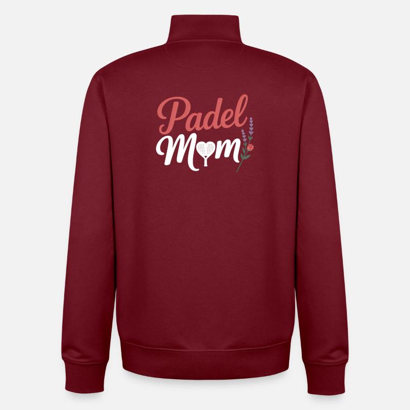 Padel Mama - Unisex Organic Zip Sweatshirt von Stanley/Stella - Burgunderrot