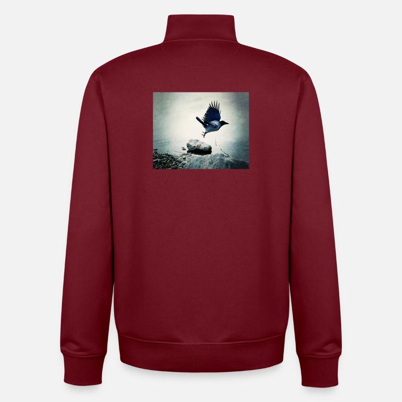 Crow's Flight - Unisex Organic Zip Sweatshirt by Stanley/Stella - burgundy