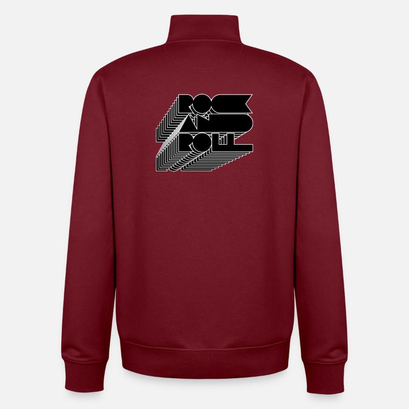 Lignes Rock Roll - Sweat zippé unisexe en coton bio Stanley/Stella - bordeaux