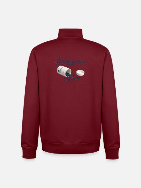 Antidepressive Anker Glitter Logo - Unisex Organic Zip Sweatshirt von Stanley/Stella - Burgunderrot