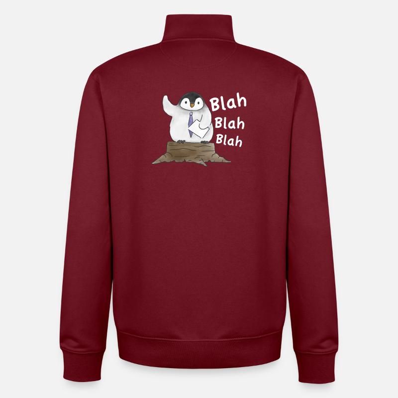 Pinguin-Rede Penguin Speech - Unisex Organic Zip Sweatshirt by Stanley/Stella - burgundy