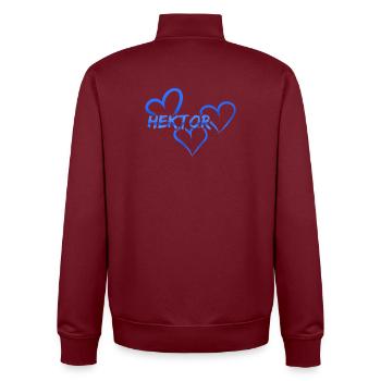 Hector as a given name - Unisex Organic Zip Sweatshirt by Stanley/Stella - burgundy - Back - AI Model Male 185 dark (185cm)
