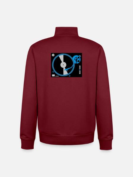turntables - Sweat zippé unisexe en coton bio Stanley/Stella - bordeaux