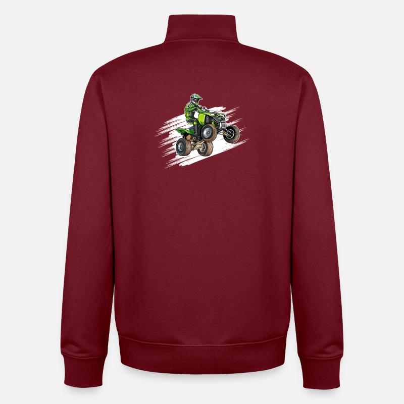 Motorrad, Quad - Unisex Organic Zip Sweatshirt von Stanley/Stella - Burgunderrot