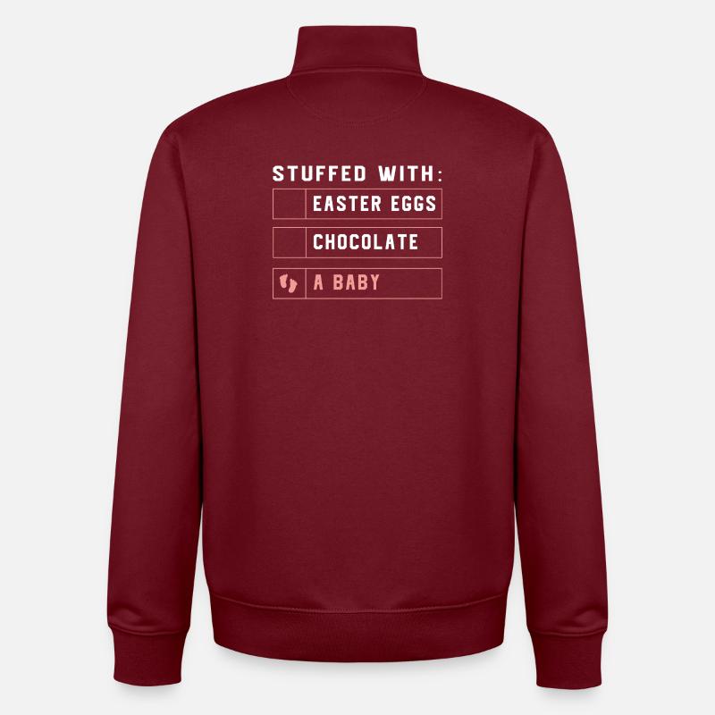 Gender Reveal Ostern Werdende Mutter - Unisex Organic Zip Sweatshirt von Stanley/Stella - Burgunderrot