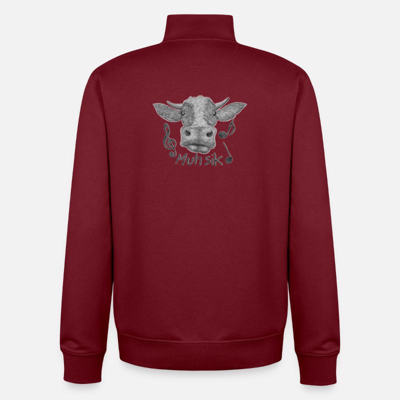 Muh sik - Unisex Organic Zip Sweatshirt von Stanley/Stella - Burgunderrot