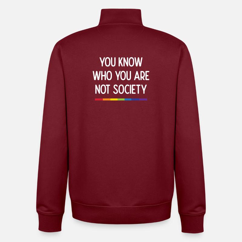 Vivez avec fierté - Sweat zippé unisexe en coton bio Stanley/Stella - bordeaux