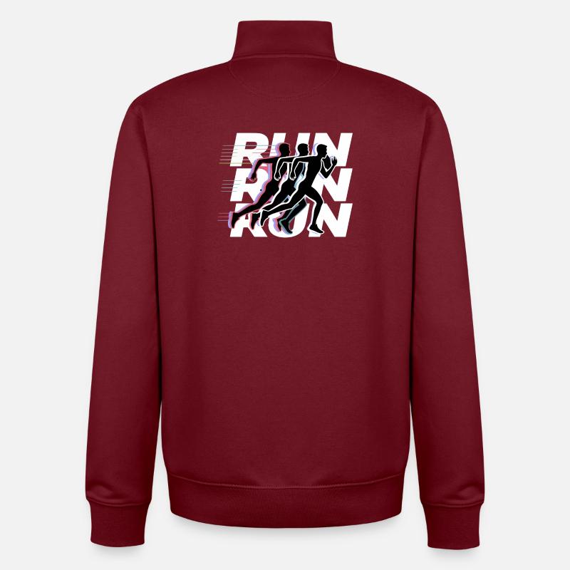 Silhouettes de course - Sweat zippé unisexe en coton bio Stanley/Stella - bordeaux