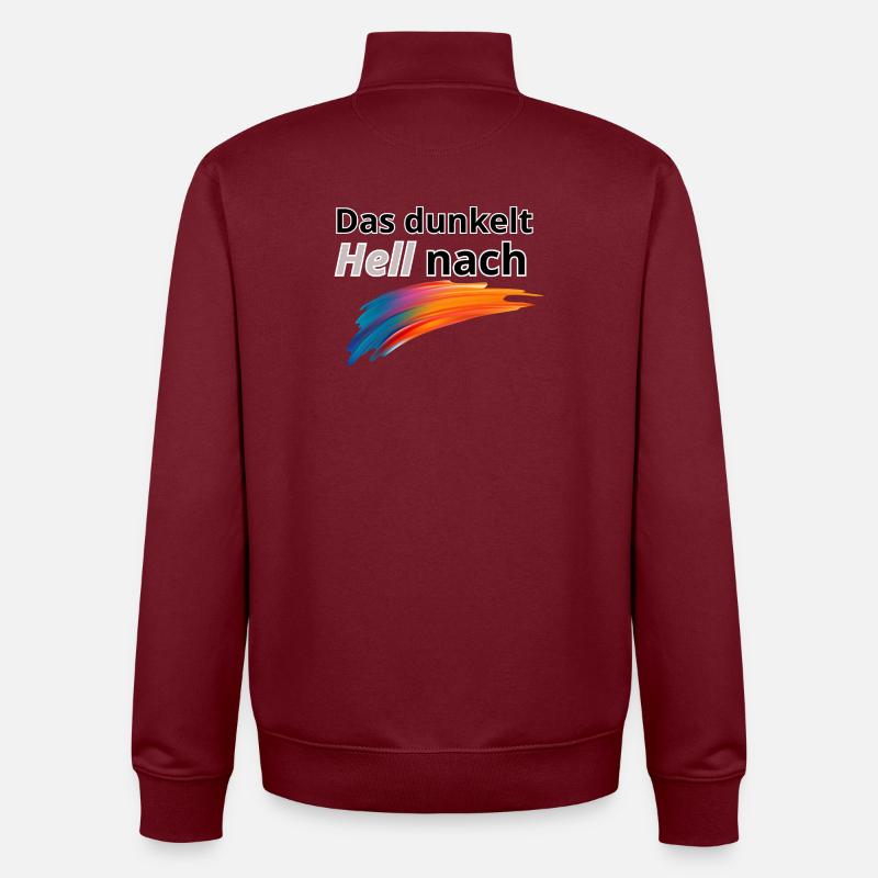 Das Dunkelt hell nach - Unisex Organic Zip Sweatshirt von Stanley/Stella - Burgunderrot