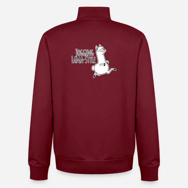 Jogging - style lama ! Idiot mais rapide ! - Sweat zippé unisexe en coton bio Stanley/Stella - bordeaux