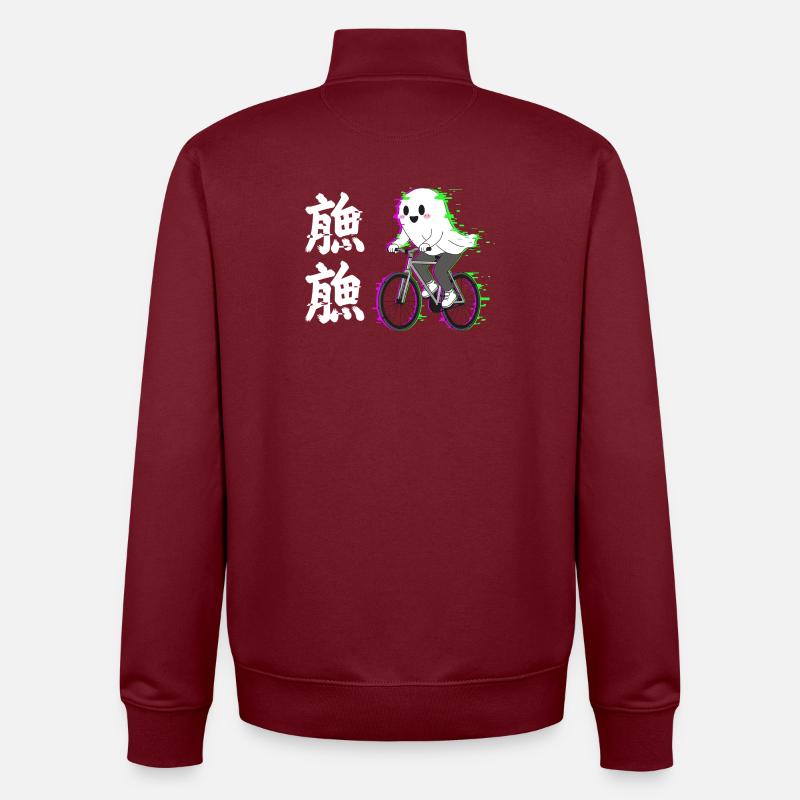 Fantôme néon à vélo - Sweat zippé unisexe en coton bio Stanley/Stella - bordeaux