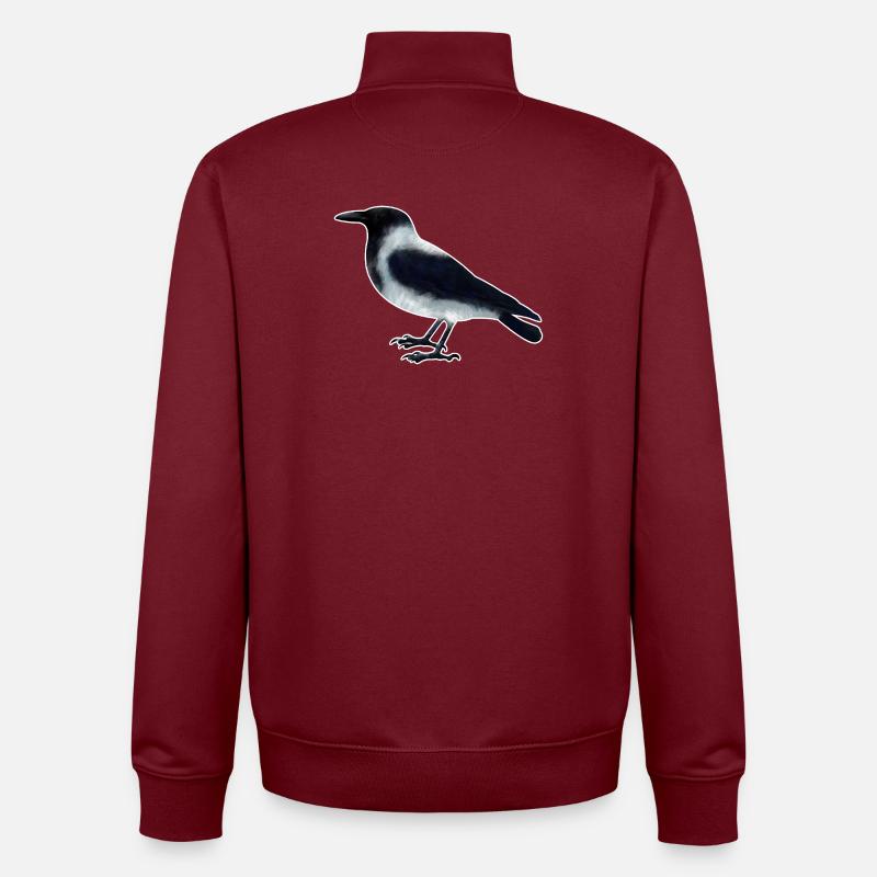 Hooded Crow.1 - Unisex Organic Zip Sweatshirt by Stanley/Stella - burgundy