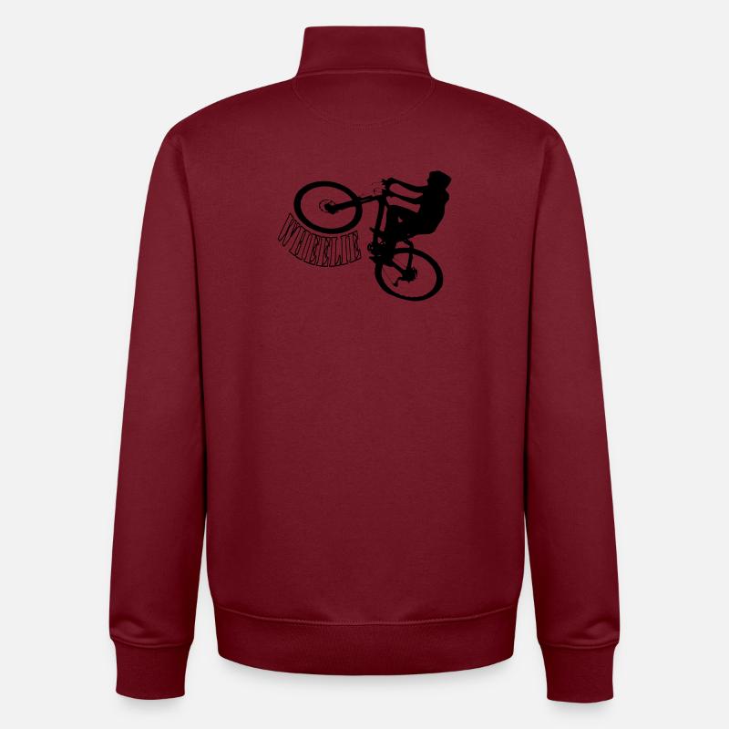 Roue roue - Sweat zippé unisexe en coton bio Stanley/Stella - bordeaux