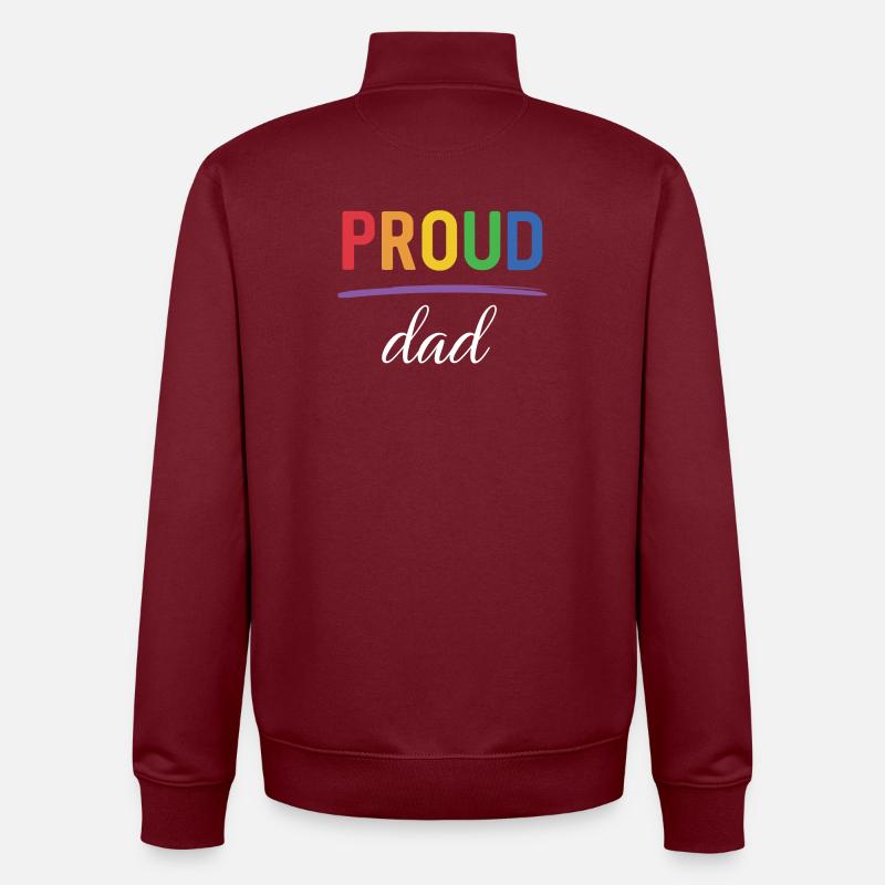 LGBT Proud Dad - Pride-Monat - Unisex Organic Zip Sweatshirt von Stanley/Stella - Burgunderrot