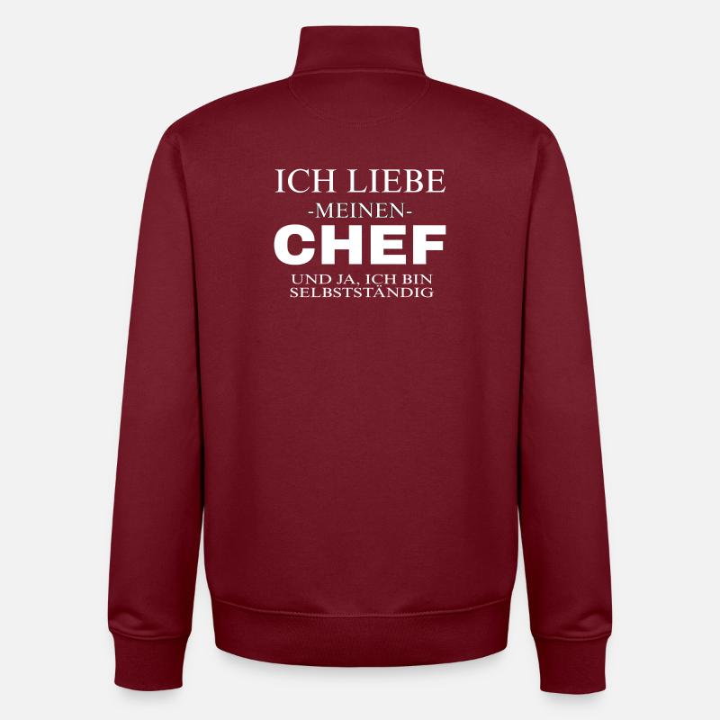 Ich bin mein eigener Chef - Unisex Organic Zip Sweatshirt von Stanley/Stella - Burgunderrot