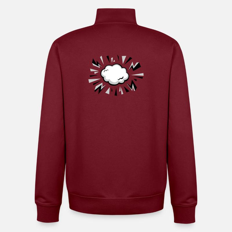Comic Cloud with Lightning - Unisex Organic Zip Sweatshirt by Stanley/Stella - burgundy