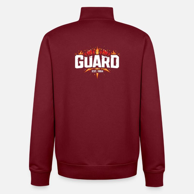 Guard Est 1984 Flames - Unisex Organic Zip Sweatshirt by Stanley/Stella - burgundy