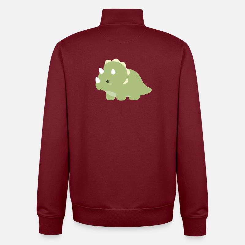 Charme Tricératops d’Émeraude - Sweat zippé unisexe en coton bio Stanley/Stella - bordeaux