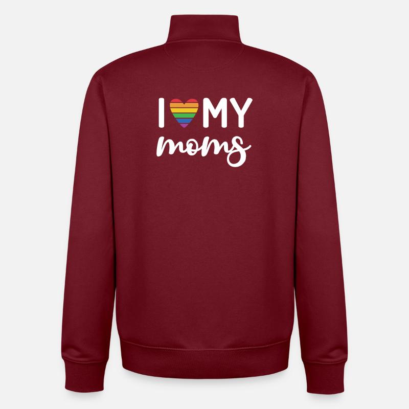 J’aime mes mamans - Sweat zippé unisexe en coton bio Stanley/Stella - bordeaux