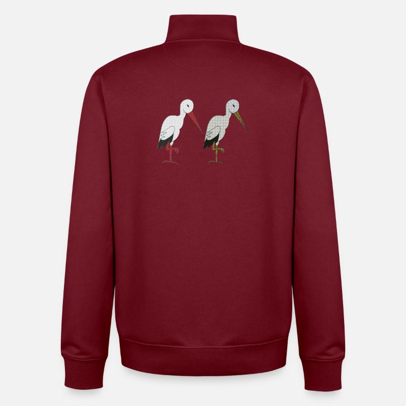 storchenpaar - Unisex Organic Zip Sweatshirt von Stanley/Stella - Burgunderrot