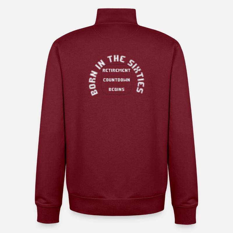 Geboren in den Sechzigern, Rente - Unisex Organic Zip Sweatshirt von Stanley/Stella - Burgunderrot