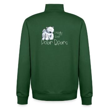 I Really Love Polar Bears Eisbär Polarbär - Unisex Organic Zip Sweatshirt von Stanley/Stella - Flaschengrün - Hinten - AI Model Male 185 dark (185cm)