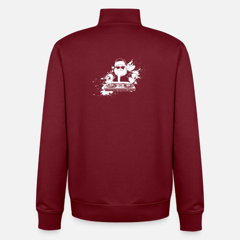 Dynamischer DJ-Silhouetten-Druck - Unisex Organic Zip Sweatshirt von Stanley/Stella - Burgunderrot