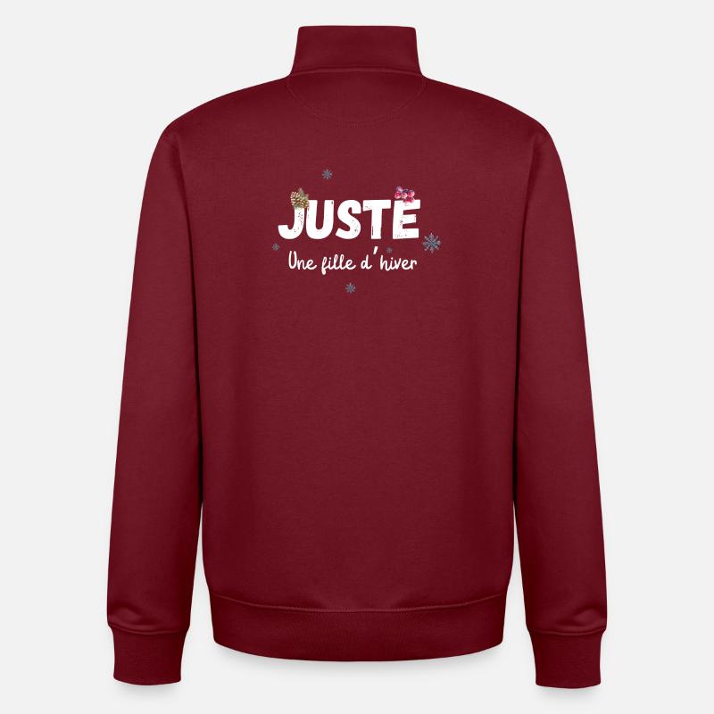 Nur ein Wintermädchen-Geschenk - Unisex Organic Zip Sweatshirt von Stanley/Stella - Burgunderrot