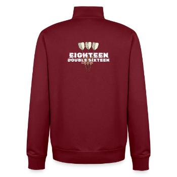 Vintage 1950's Darts Checkout - Unisex Organic Zip Sweatshirt by Stanley/Stella - burgundy - Back - AI Model Male 185 dark (185cm)