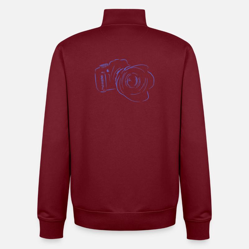 caméra - Sweat zippé unisexe en coton bio Stanley/Stella - bordeaux
