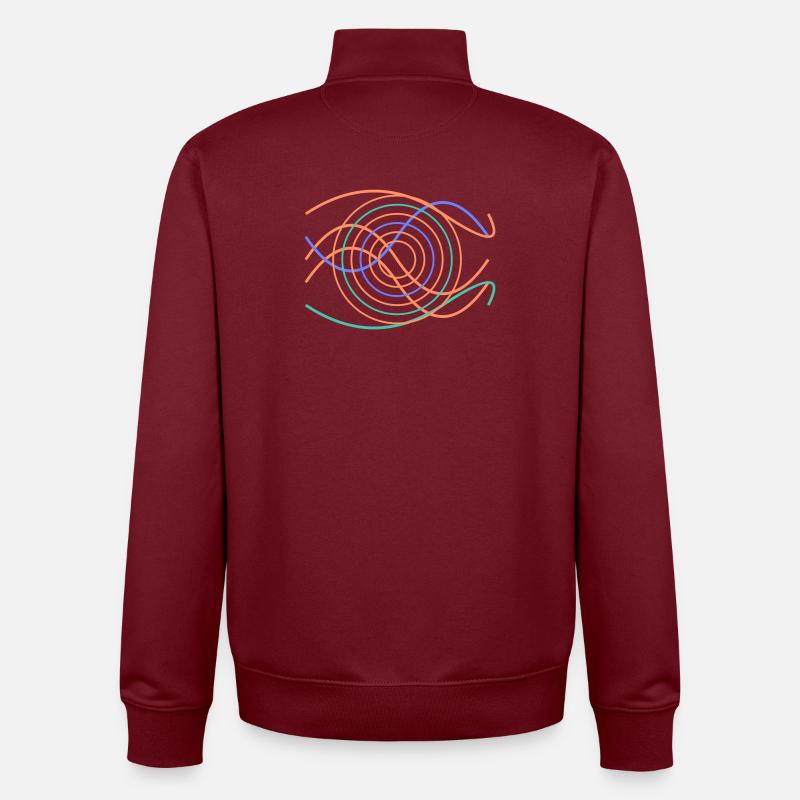 Conception abstraite des vagues - Sweat zippé unisexe en coton bio Stanley/Stella - bordeaux