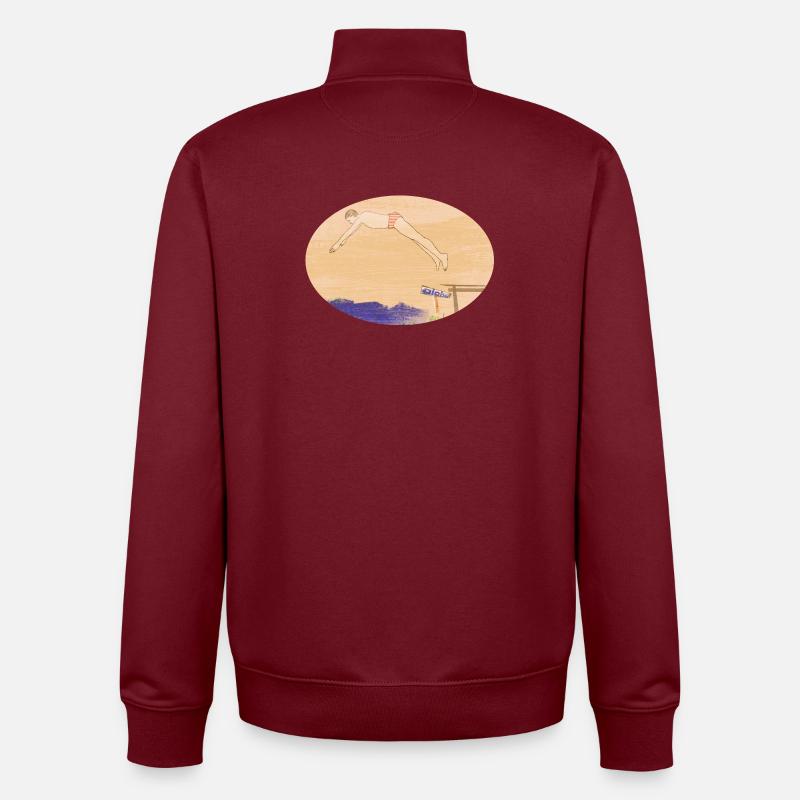 Nager - Sweat zippé unisexe en coton bio Stanley/Stella - bordeaux