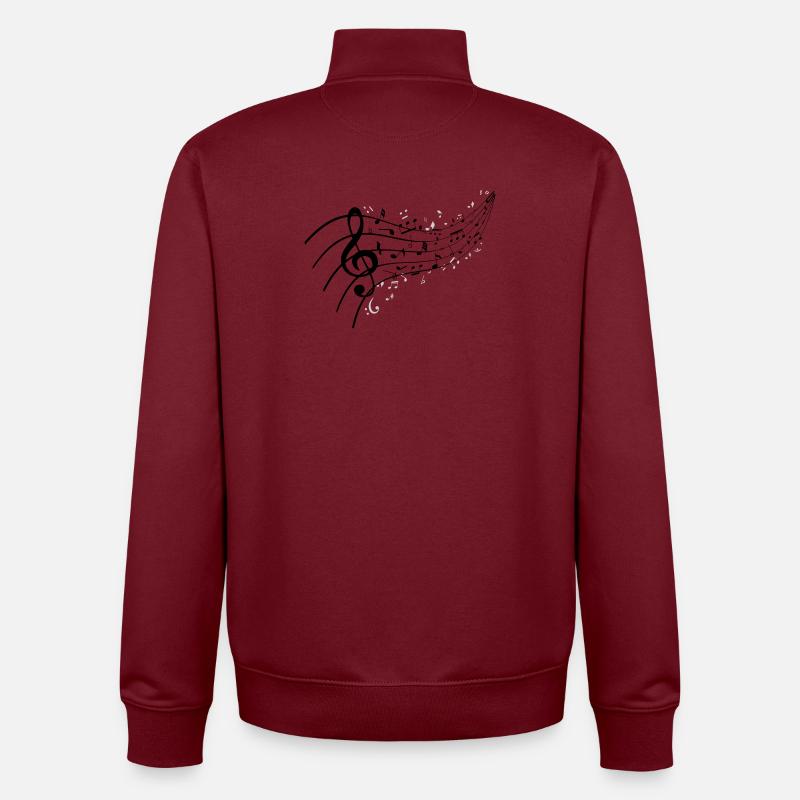 Nuit noire avec nœud musical - Sweat zippé unisexe en coton bio Stanley/Stella - bordeaux