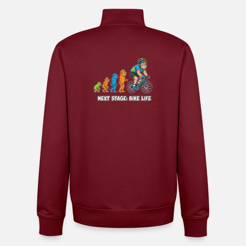 Évolution vers la vie vélo-vélo - Sweat zippé unisexe en coton bio Stanley/Stella - bordeaux