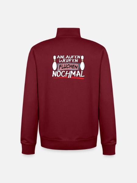 Run-up, throwing, cursing, bowling again - Unisex Organic Zip Sweatshirt by Stanley/Stella - burgundy