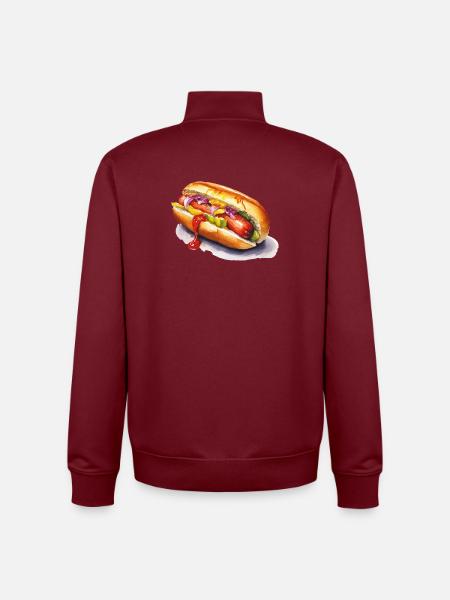 Farbiger Hotdog - Unisex Organic Zip Sweatshirt von Stanley/Stella - Burgunderrot