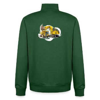 Mega Maschinen auf der Baustelle - Unisex Organic Zip Sweatshirt von Stanley/Stella - Flaschengrün - Hinten - AI Model Male 185 dark (185cm)