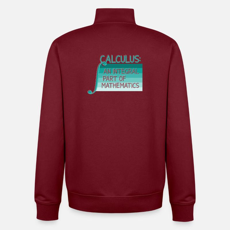 Math Teacher Geometry School Mathematics - Unisex Organic Zip Sweatshirt by Stanley/Stella - burgundy