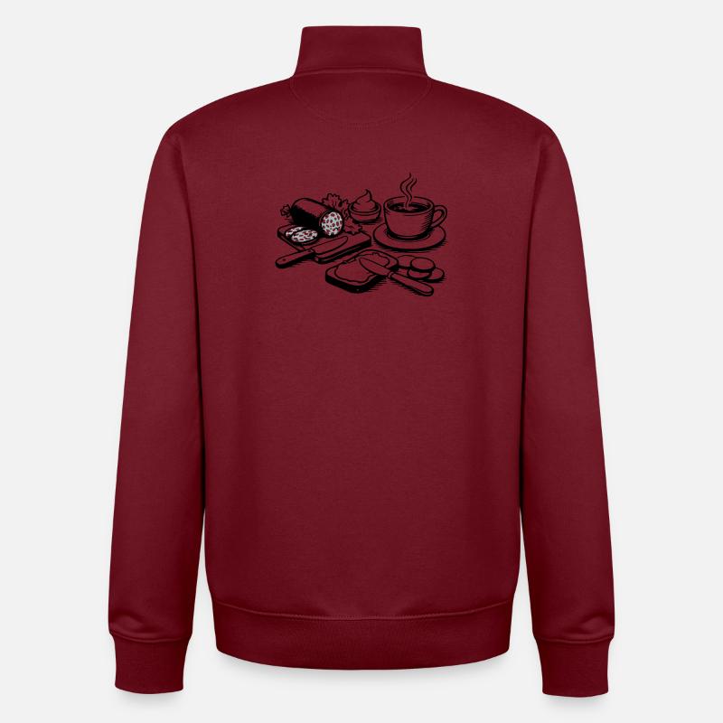 repas - Sweat zippé unisexe en coton bio Stanley/Stella - bordeaux