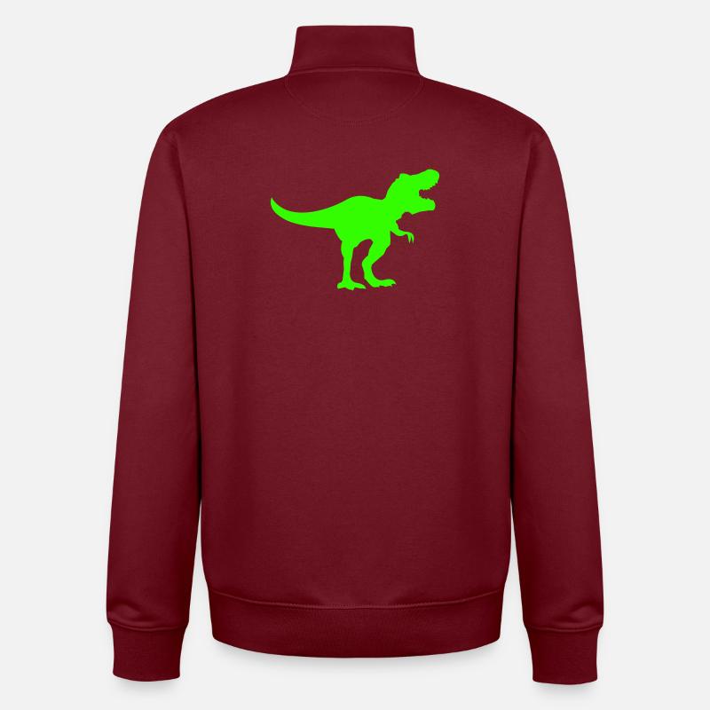 Silhouette de Dino Rex Vert - Sweat zippé unisexe en coton bio Stanley/Stella - bordeaux