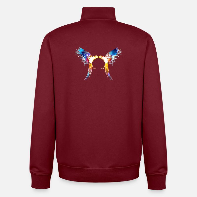 Parrot - Unisex Organic Zip Sweatshirt by Stanley/Stella - burgundy