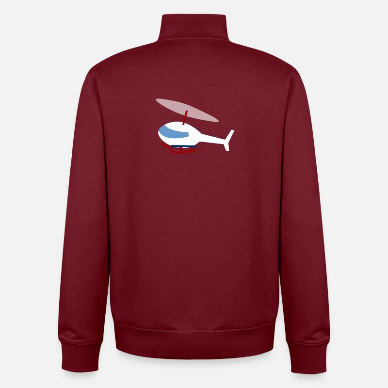 Hélicoptère blanc - Sweat zippé unisexe en coton bio Stanley/Stella - bordeaux