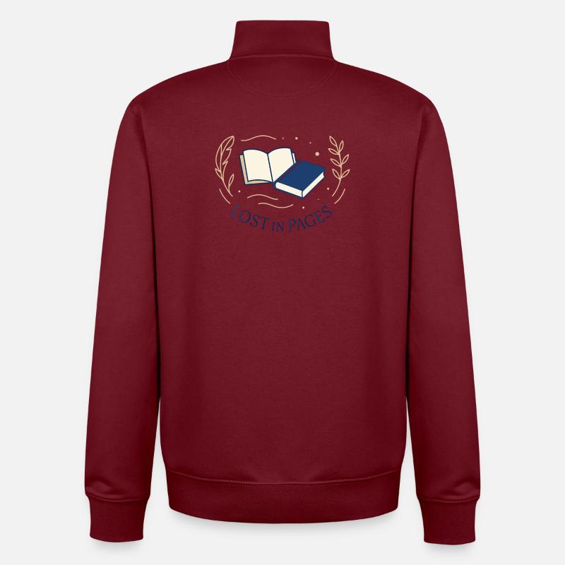 Zwischen den Seiten - Unisex Organic Zip Sweatshirt von Stanley/Stella - Burgunderrot
