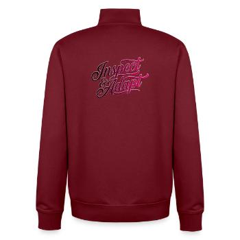 Agile Coach, Scrum Master Inspect et Adaot Shirt - Sweat zippé unisexe en coton bio Stanley/Stella - bordeaux - Dos - AI Model Male 185 dark (185cm)