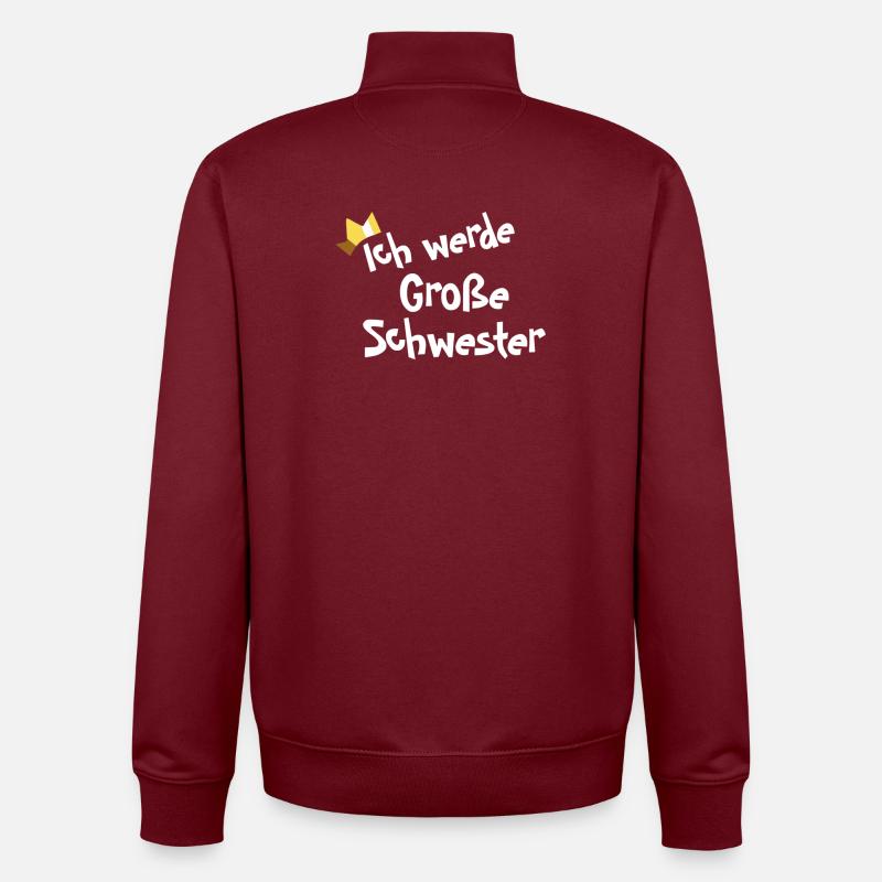 Ich werde Große Schwester - Unisex Organic Zip Sweatshirt von Stanley/Stella - Burgunderrot