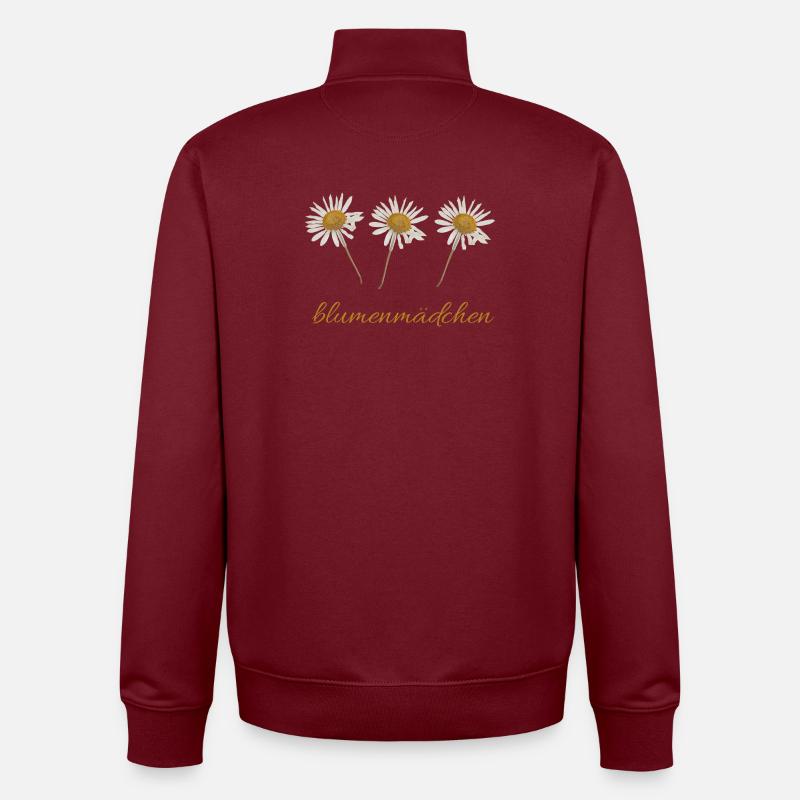 Blumenmädchen  - Unisex Organic Zip Sweatshirt von Stanley/Stella - Burgunderrot