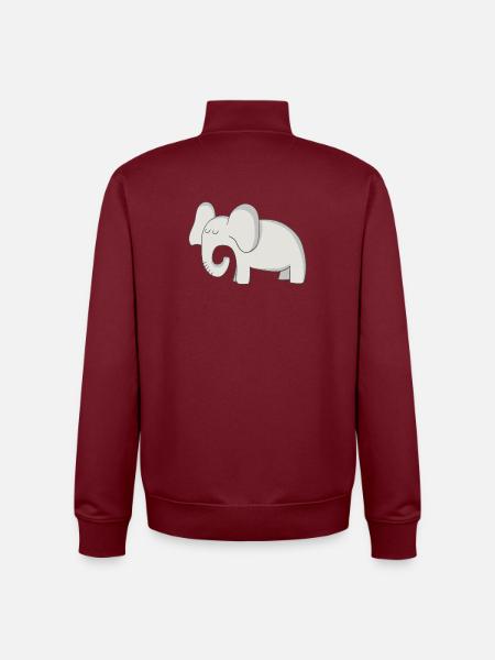 Eléphant - Sweat zippé unisexe en coton bio Stanley/Stella - bordeaux