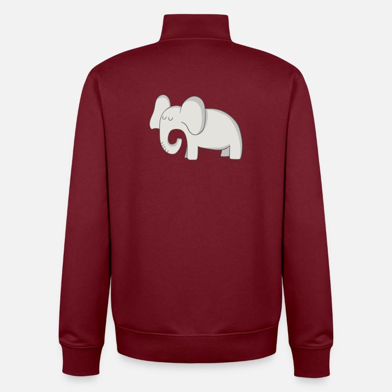 elephant - Unisex Organic Zip Sweatshirt by Stanley/Stella - burgundy