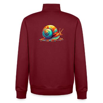 Snail - Unisex Organic Zip Sweatshirt by Stanley/Stella - burgundy - Back - AI Model Male 185 dark (185cm)