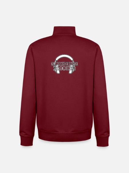 Nonsense Blocker - hovedtelefoner med en besked - Stanley/Stella unisex sweatshirt med lynlås i økologisk - burgunder-rød
